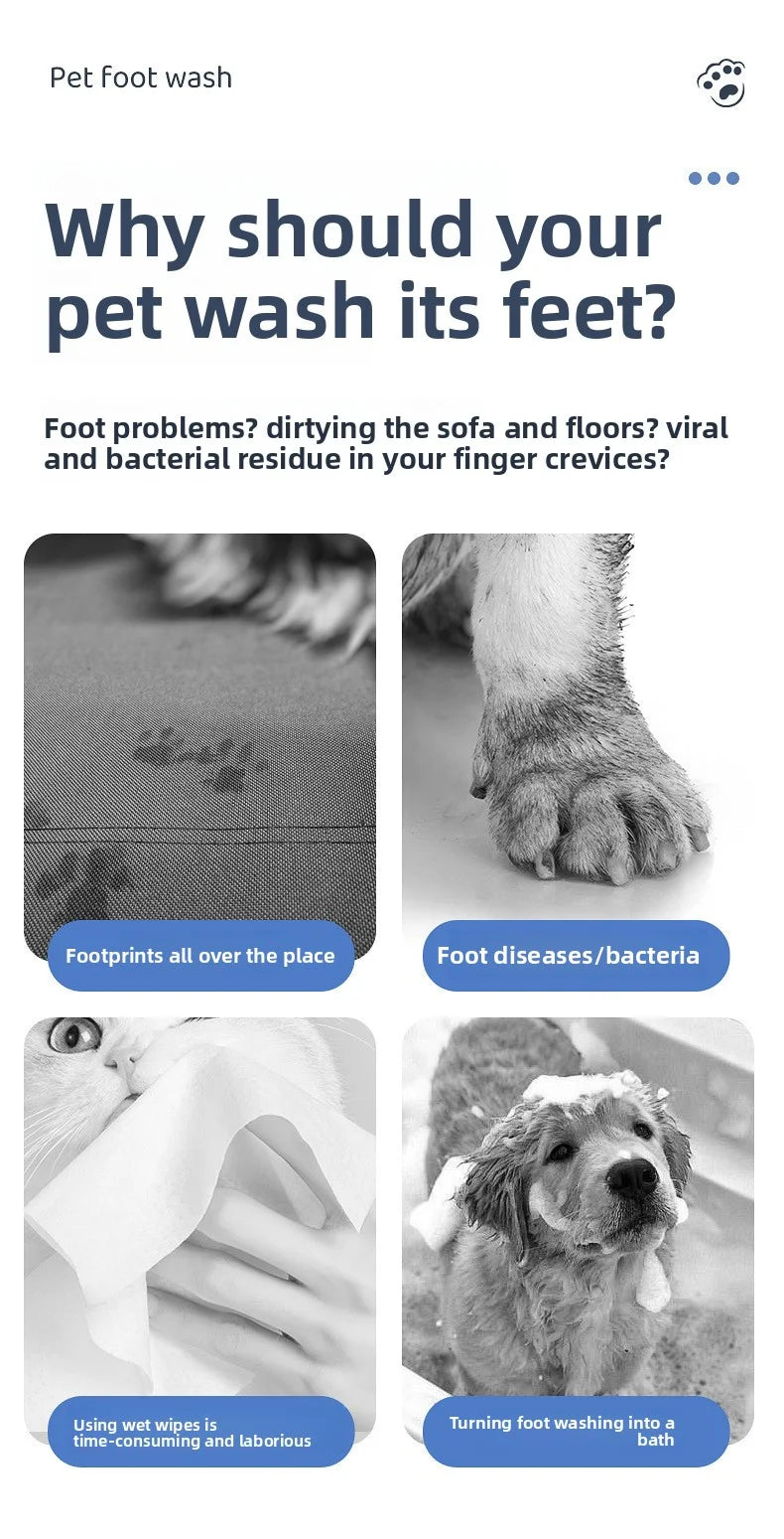 Automatischer Pfotenreiniger für Hunde & Katzen – Elektrischer Pfotenwascher, Kabellos, Leise & Wasserdicht