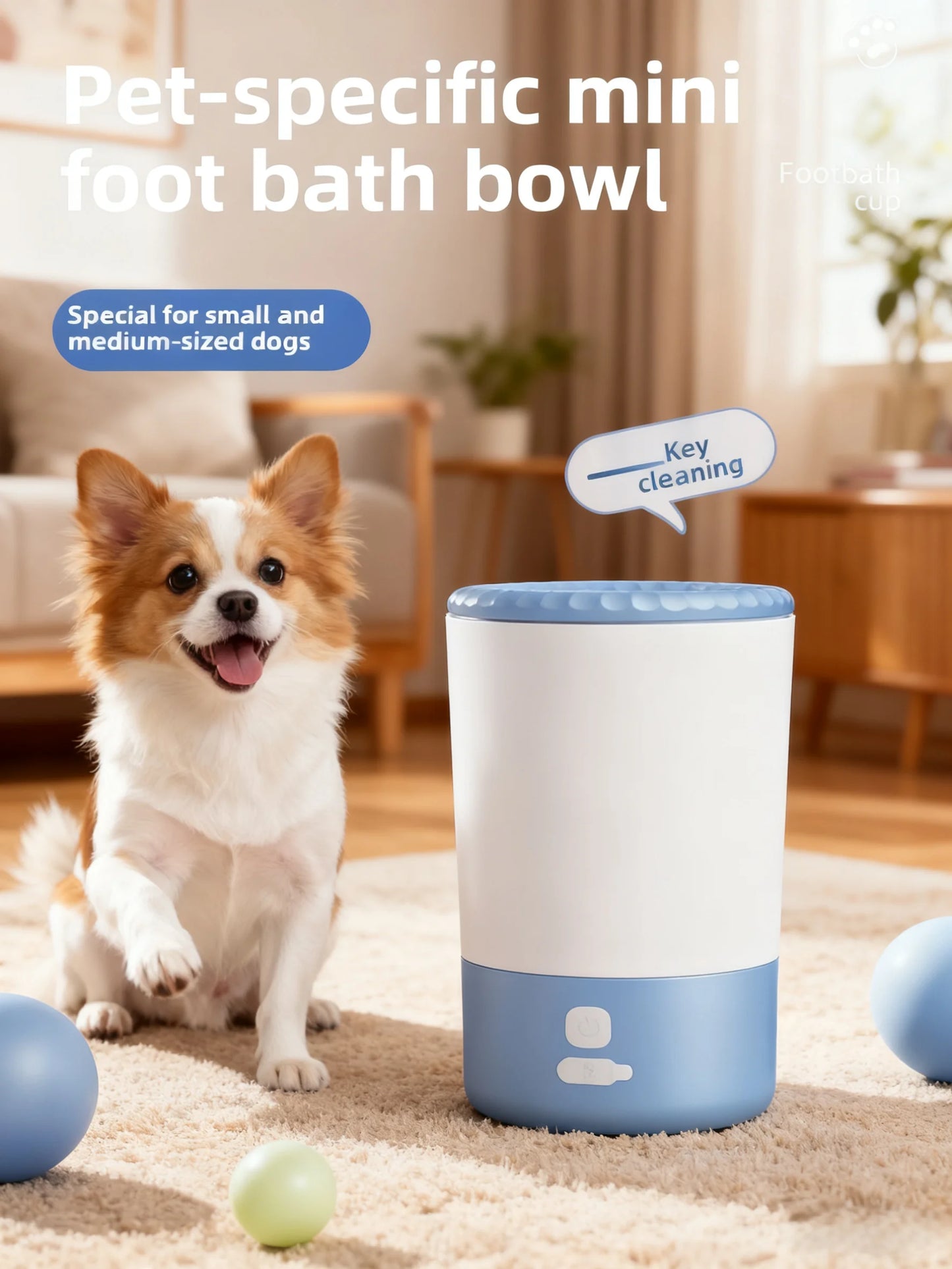 Automatischer Pfotenreiniger für Hunde & Katzen – Elektrischer Pfotenwascher, Kabellos, Leise & Wasserdicht